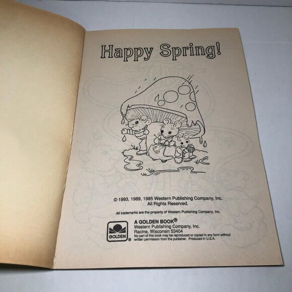 Happy Spring Big Activity Coloring Book 1993 Golden's Books Learning Easter 90' - Picture 5 of 10
